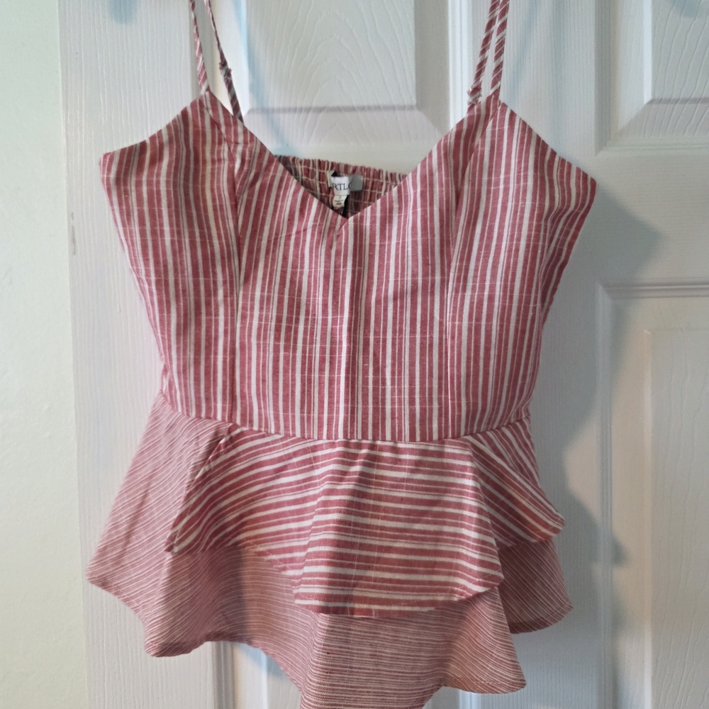 Heartloom Pink Striped Peplum Camisole